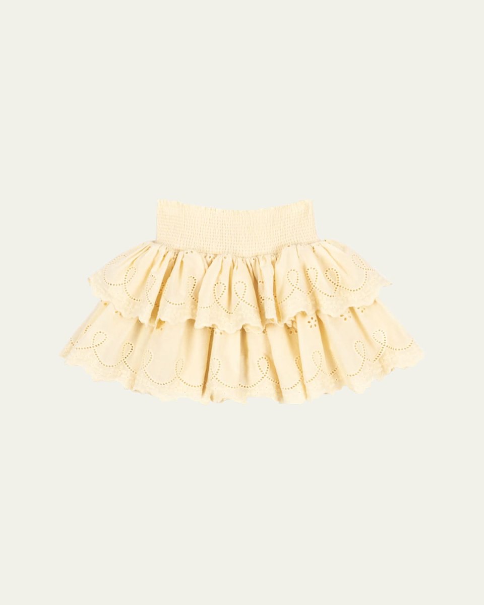 Girl's Posey Embroidered Eyelet Smocked Skirt, Size 18M-10